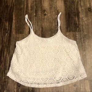 NWOT White Lace Crop Top
